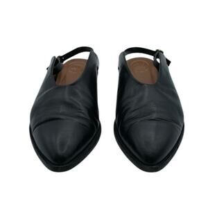 ATP Atelier Aila Slingback Flats Pointed Toe Leather Black Size EU 40 US 10